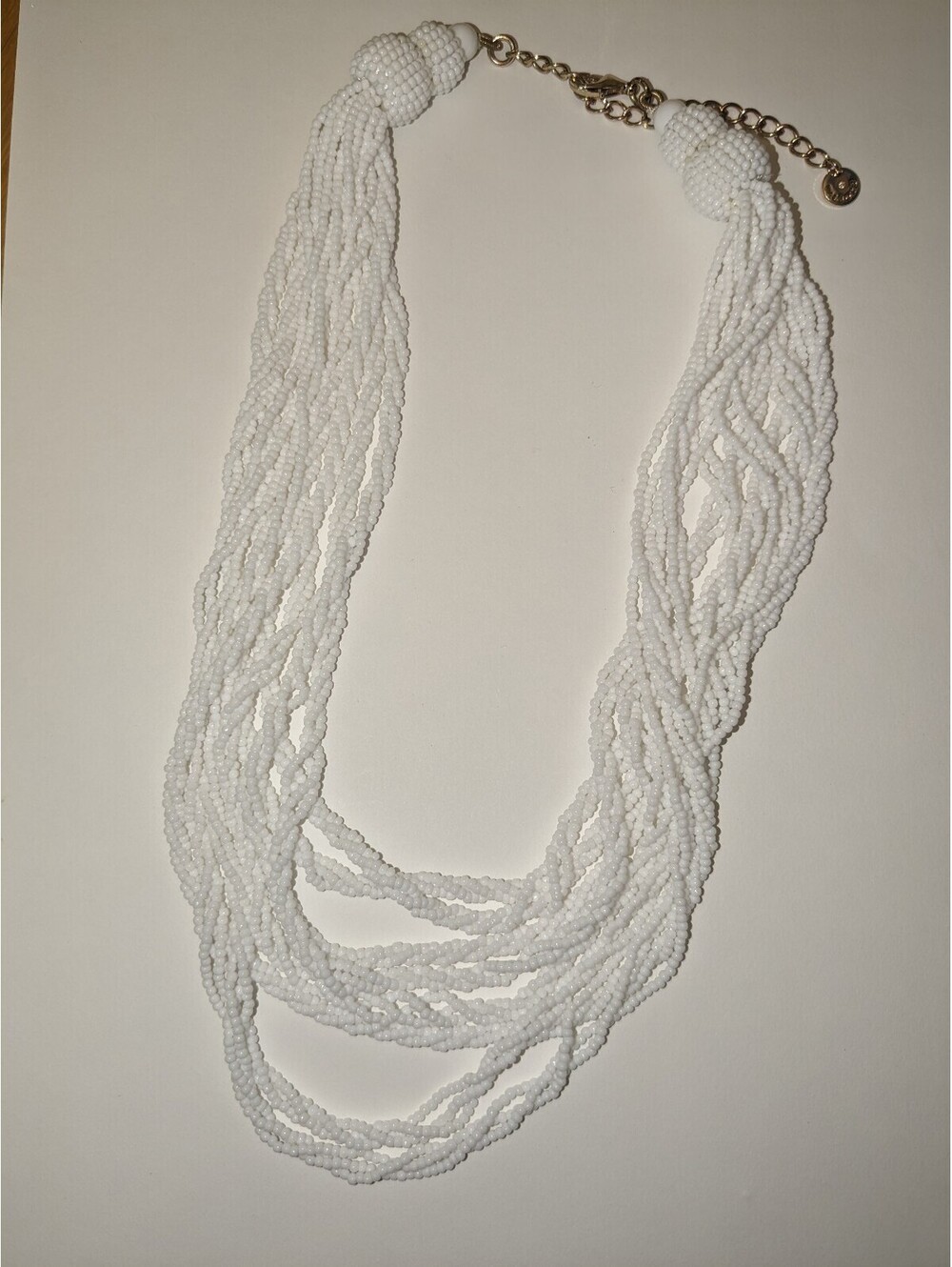 Talbots, 1980's Vintage White multi strand beaded necklace